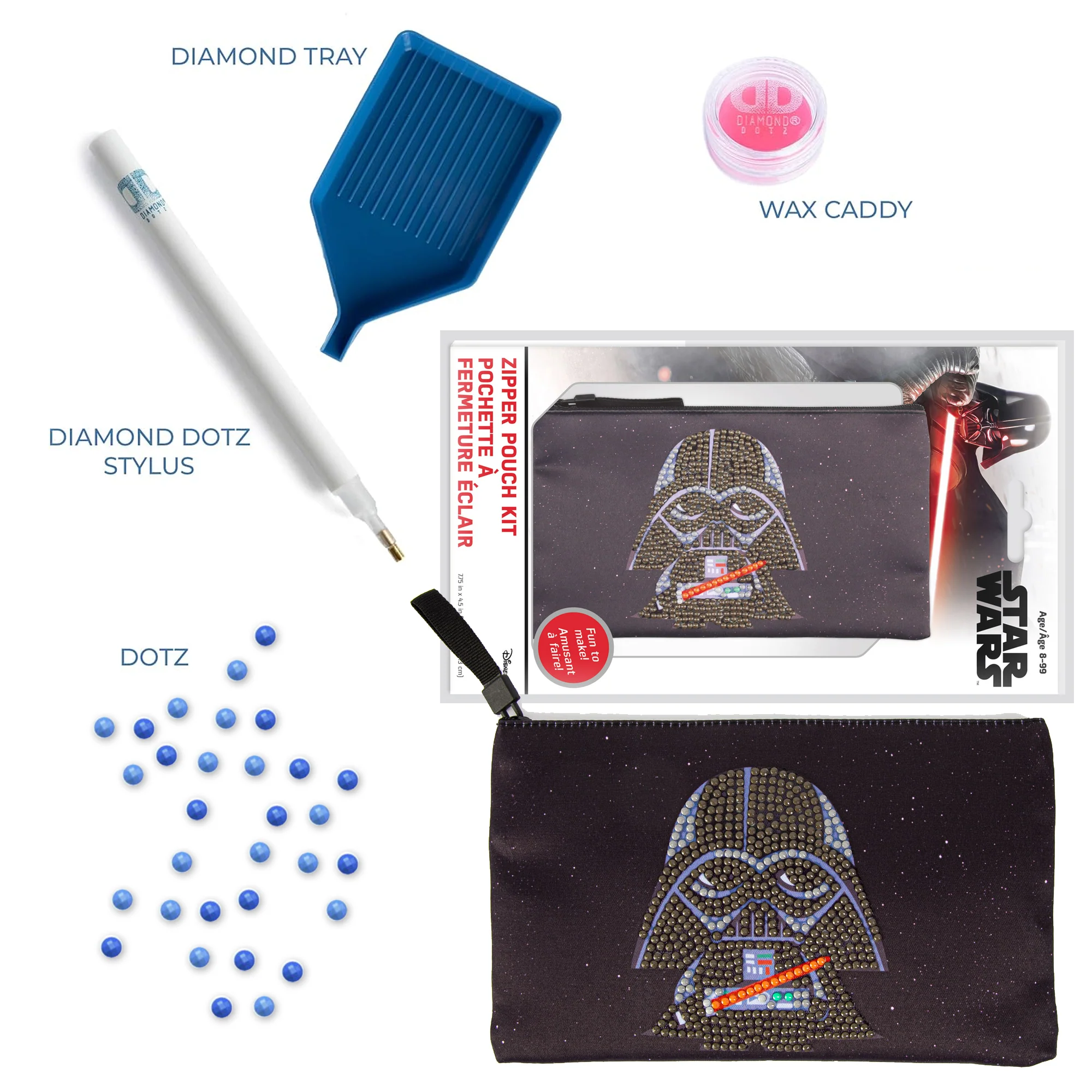 Diamond Dotz Star Wars Darth Vader and Lightsaber DOTZIES Pouch Kit - 7.8" x 4.5" - Image 6