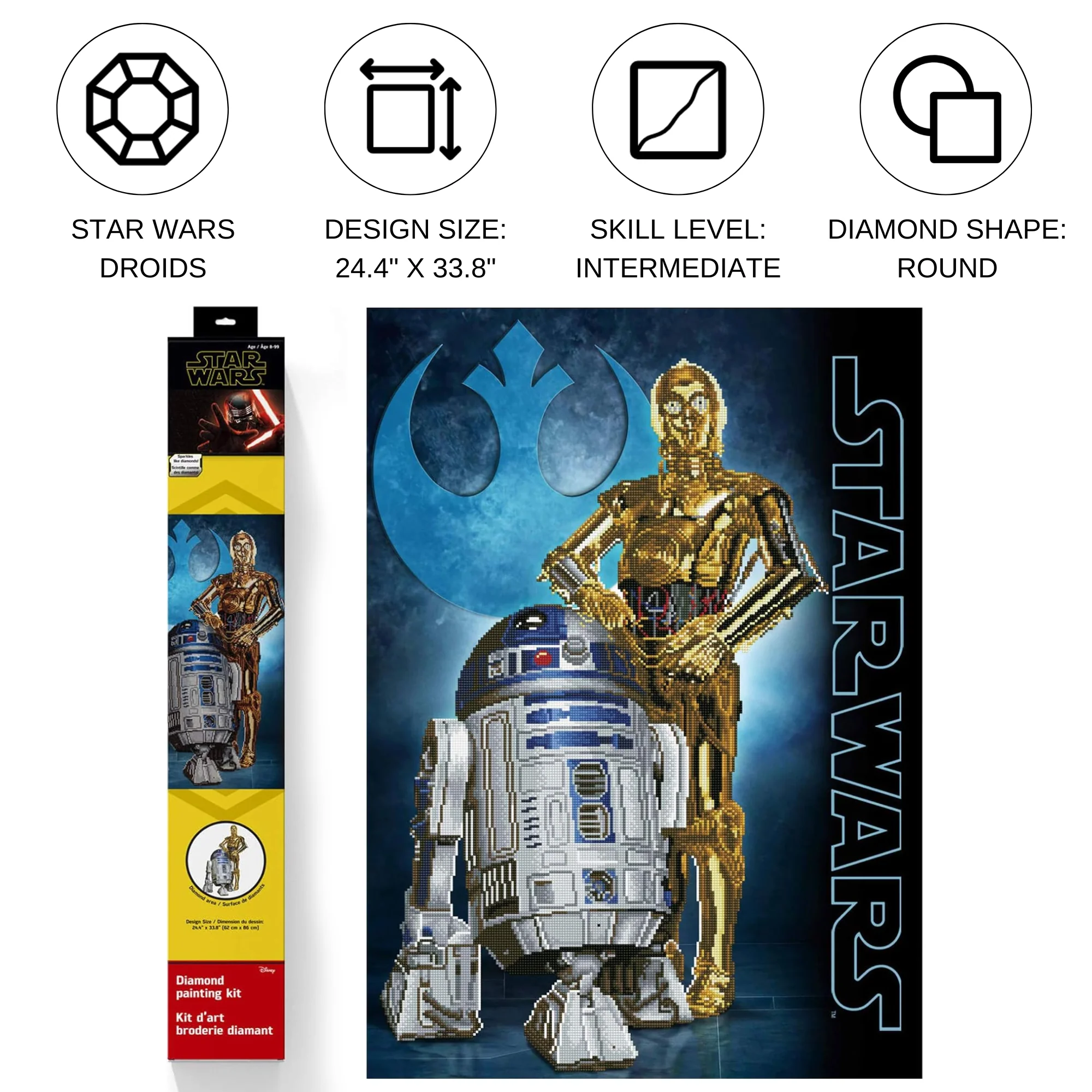 Diamond Dotz Star Wars Droids - 24.4" x 33.9" - Image 3