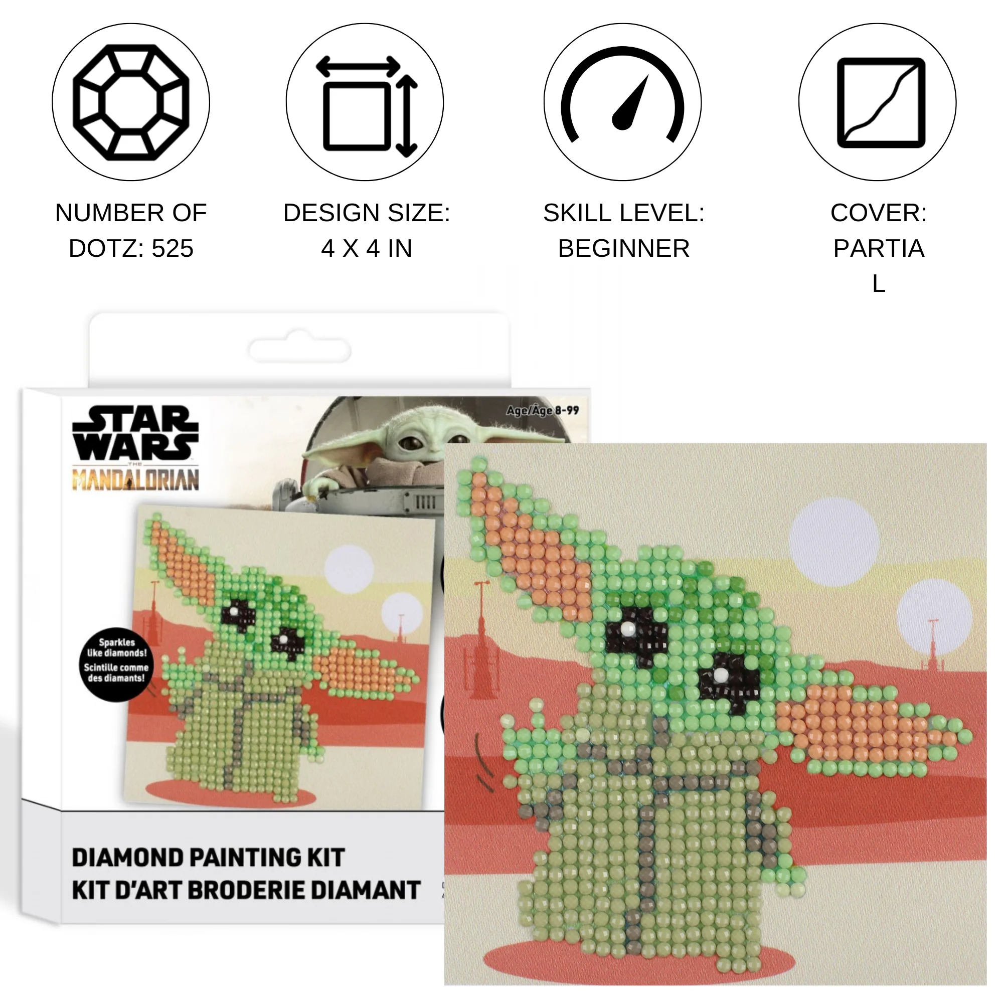 Diamond Dotz Star Wars Grogu Fun - 4.0" x 4.0" - Image 3