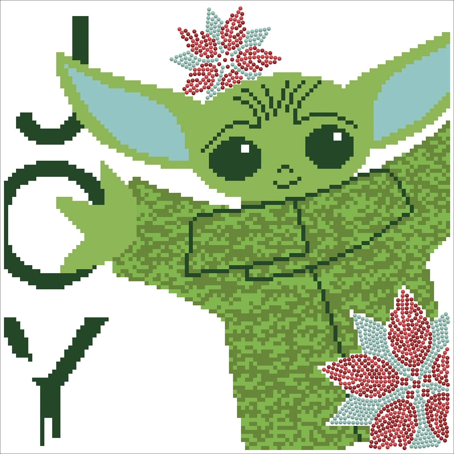 Diamond Dotz Star Wars Grogu Holiday - 12.6" x 12.6" - Image 3