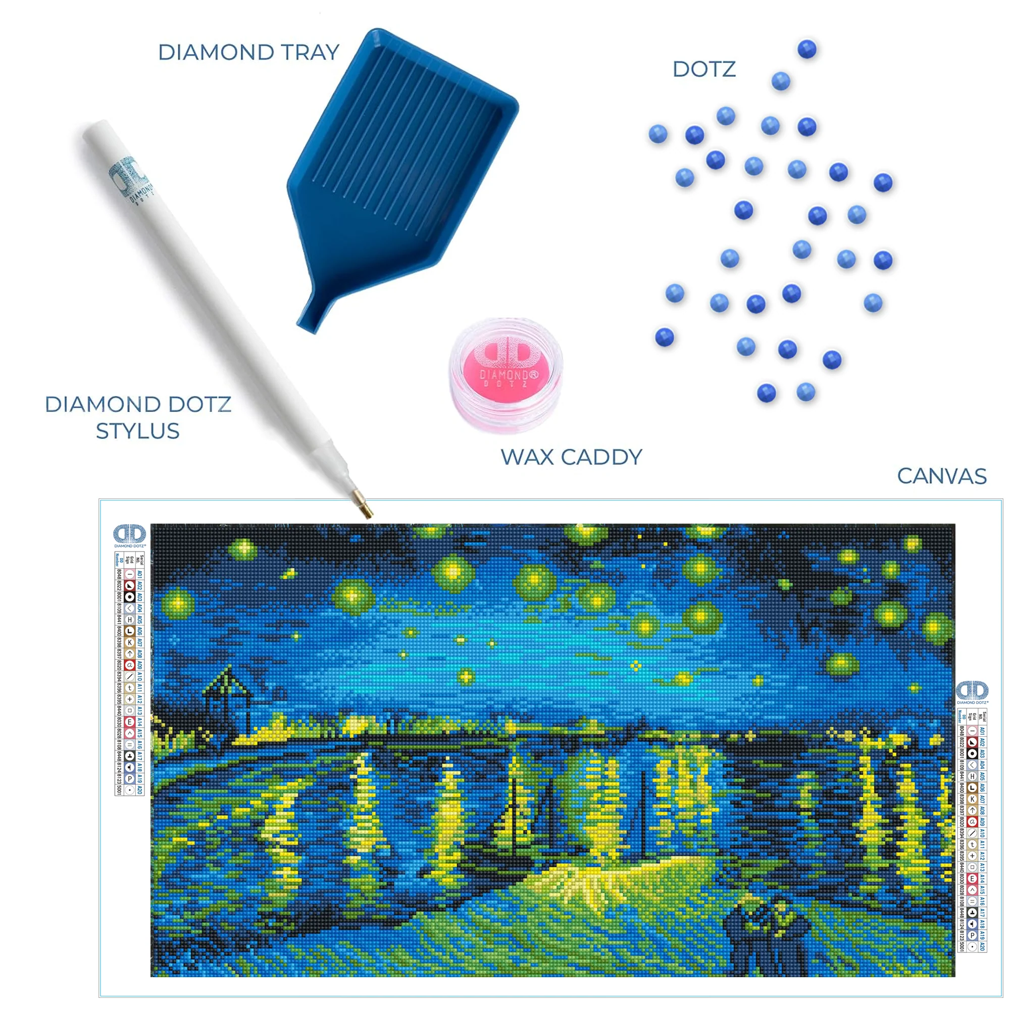 Diamond Dotz Starry Night Over the Rhone (Van Gogh) - 13.8" x 24.4" - Image 5