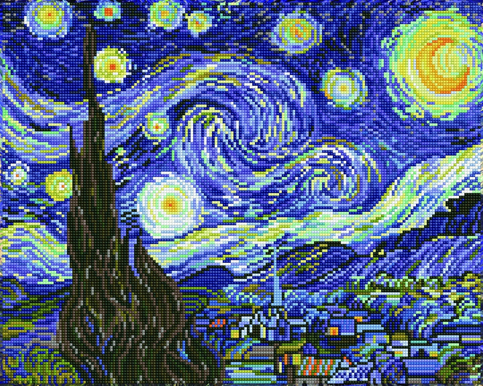 Diamond Dotz Starry Night (Van Gogh) - 20.0" x 16.0" - Image 3
