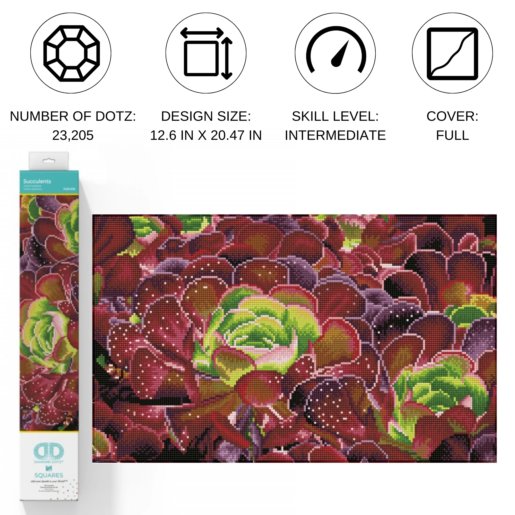 Diamond Dotz Succulents - 20.5" x 12.6" - Image 2
