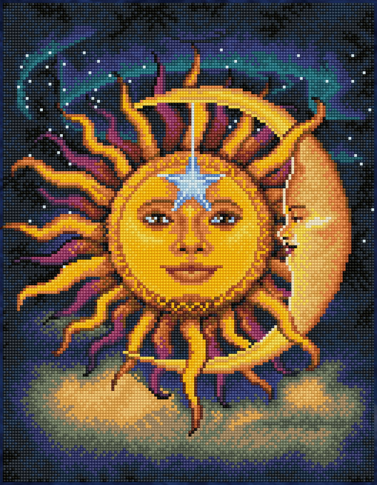 Diamond Dotz Sun & Moon - 13.8" x 17.7"