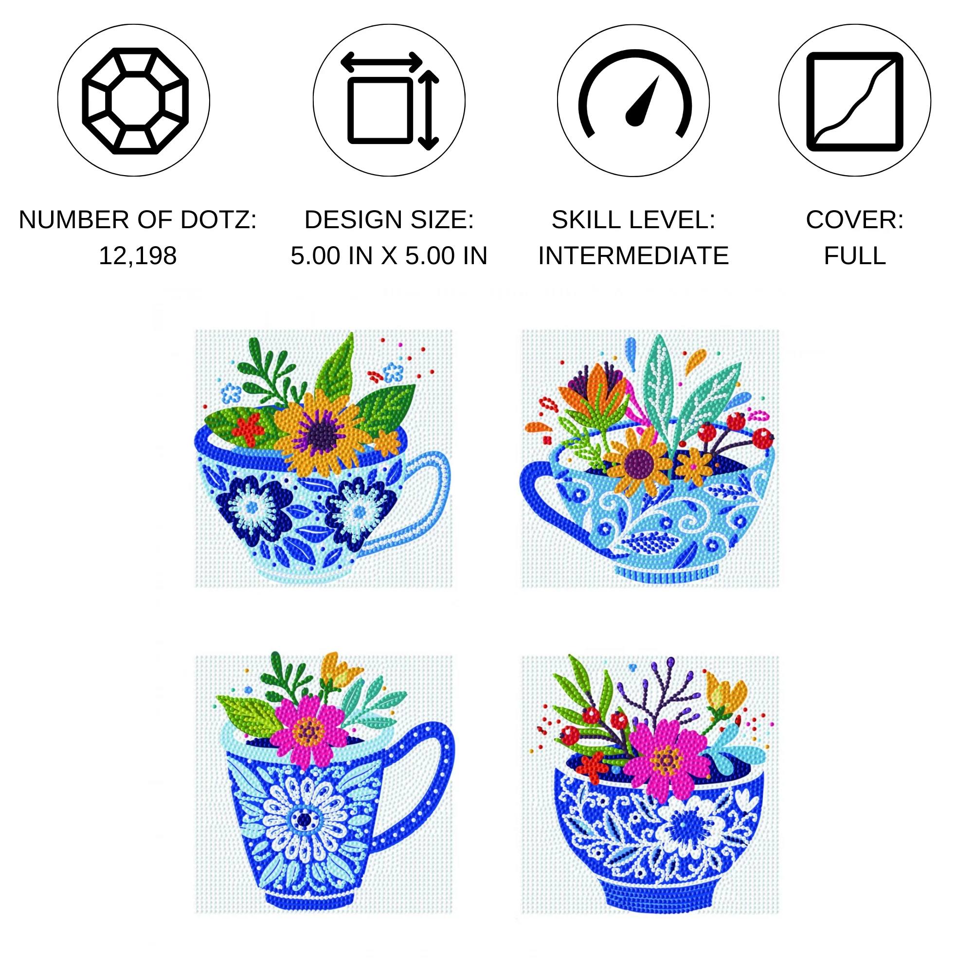 Diamond Dotz Mini Dotz Teatime Posies - 5.0" x 5.0" - Image 8