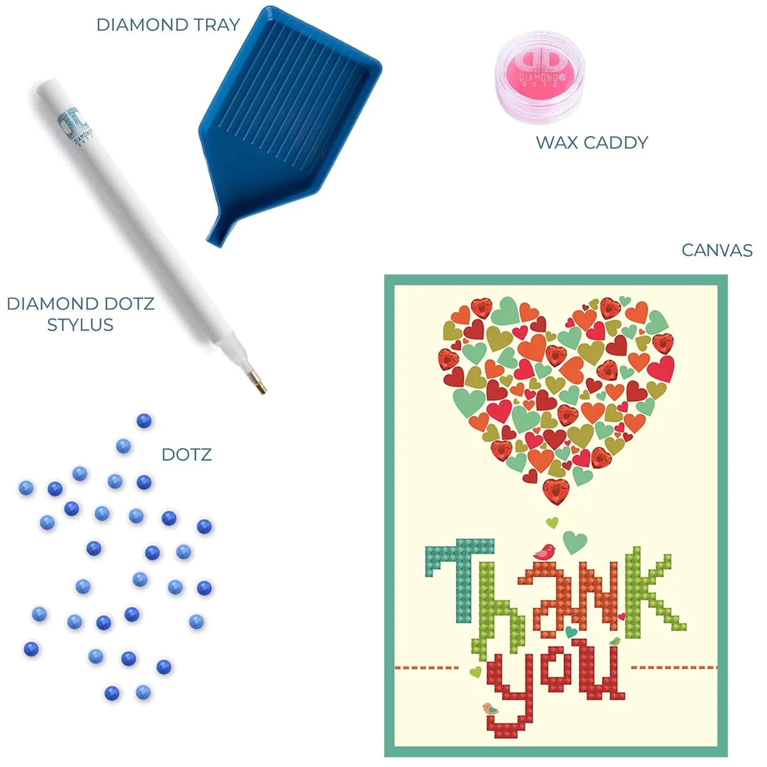 Diamond Dotz Thank You Heart Greeting Card - 5.0" x 7.0" - Image 5