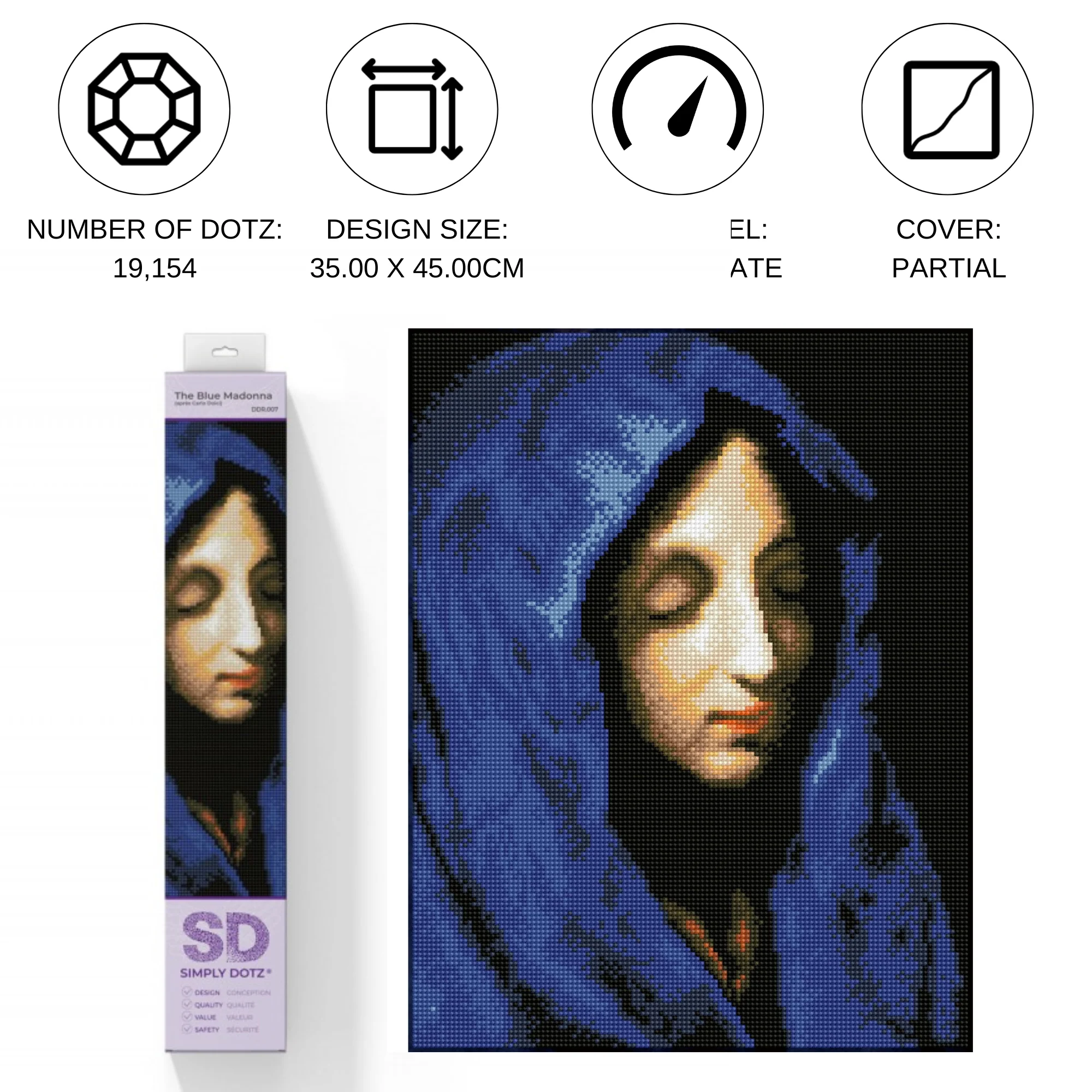 Diamond Dotz The Blue Madonna (apres Carlo Dolci) - 13.8" x 17.7" - Image 3