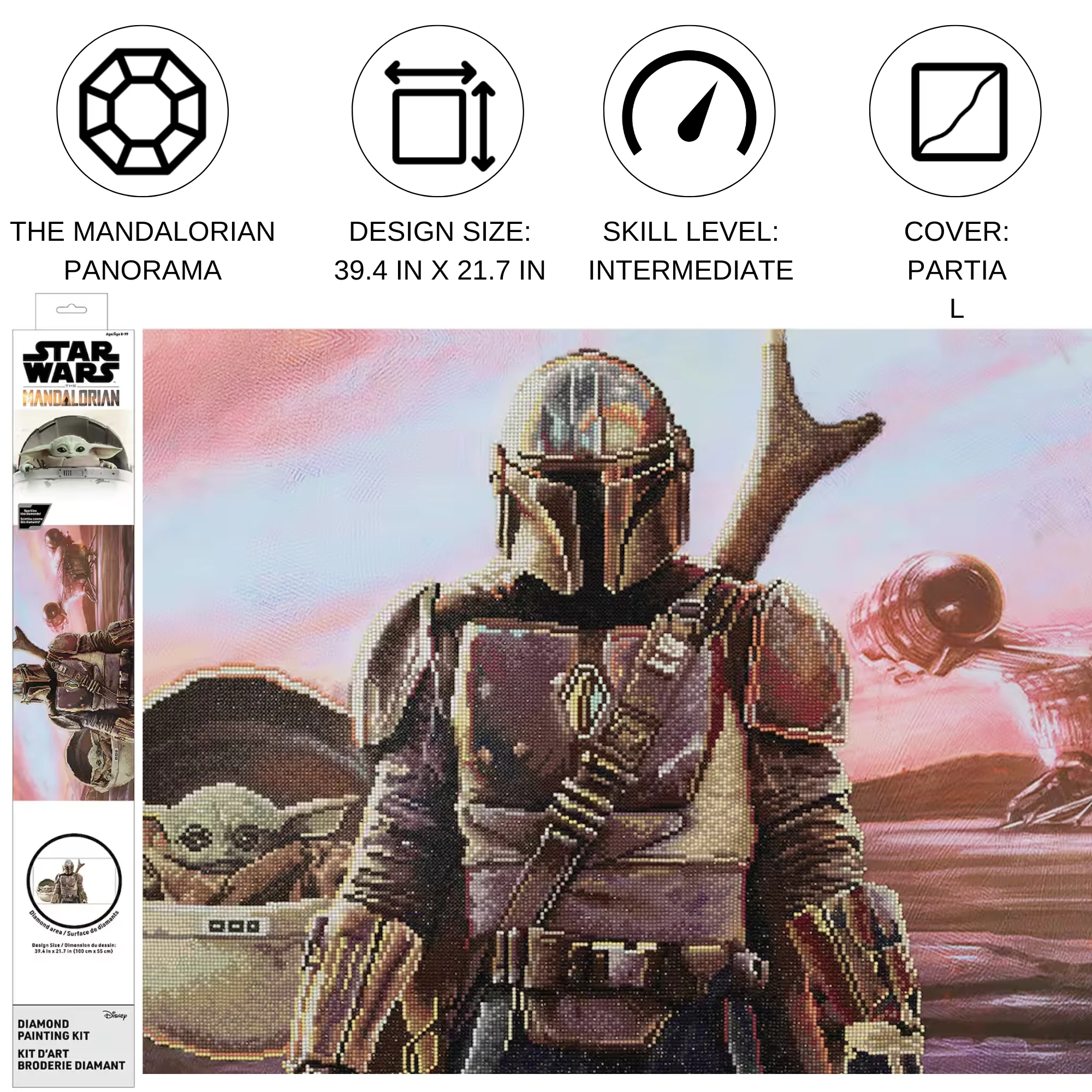 Diamond Dotz Star Wars Mandalorian Panorama - 39.4" x 21.7" - Image 3