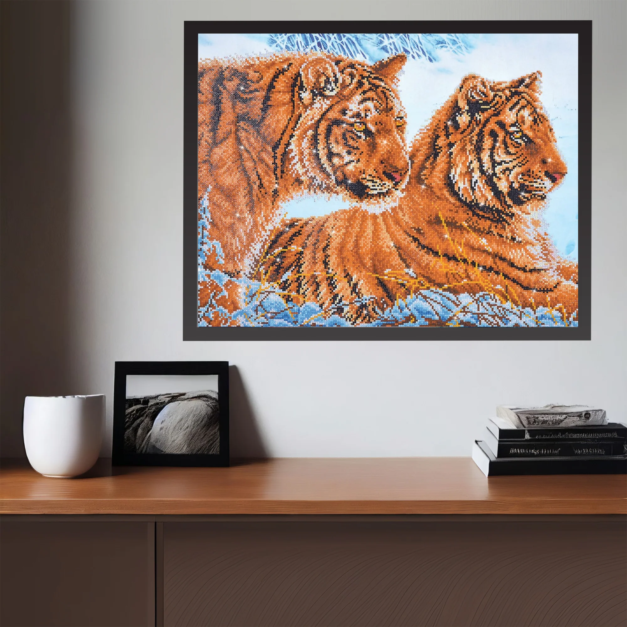 Diamond Dotz Tigers in the Snow - 28.4" x 20.5" - Image 2