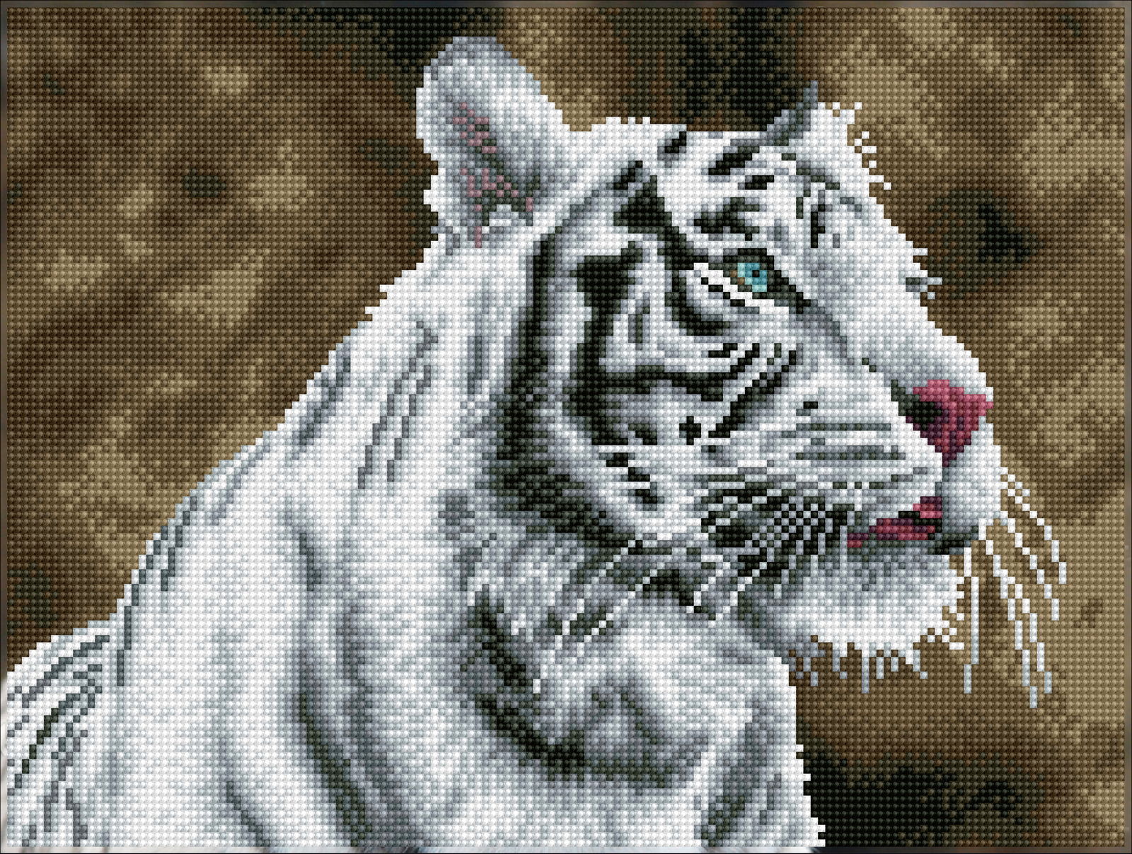 Diamond Dotz Tigre Blanc Pre-Framed Kit - 16.1" x 12.2" - Image 3