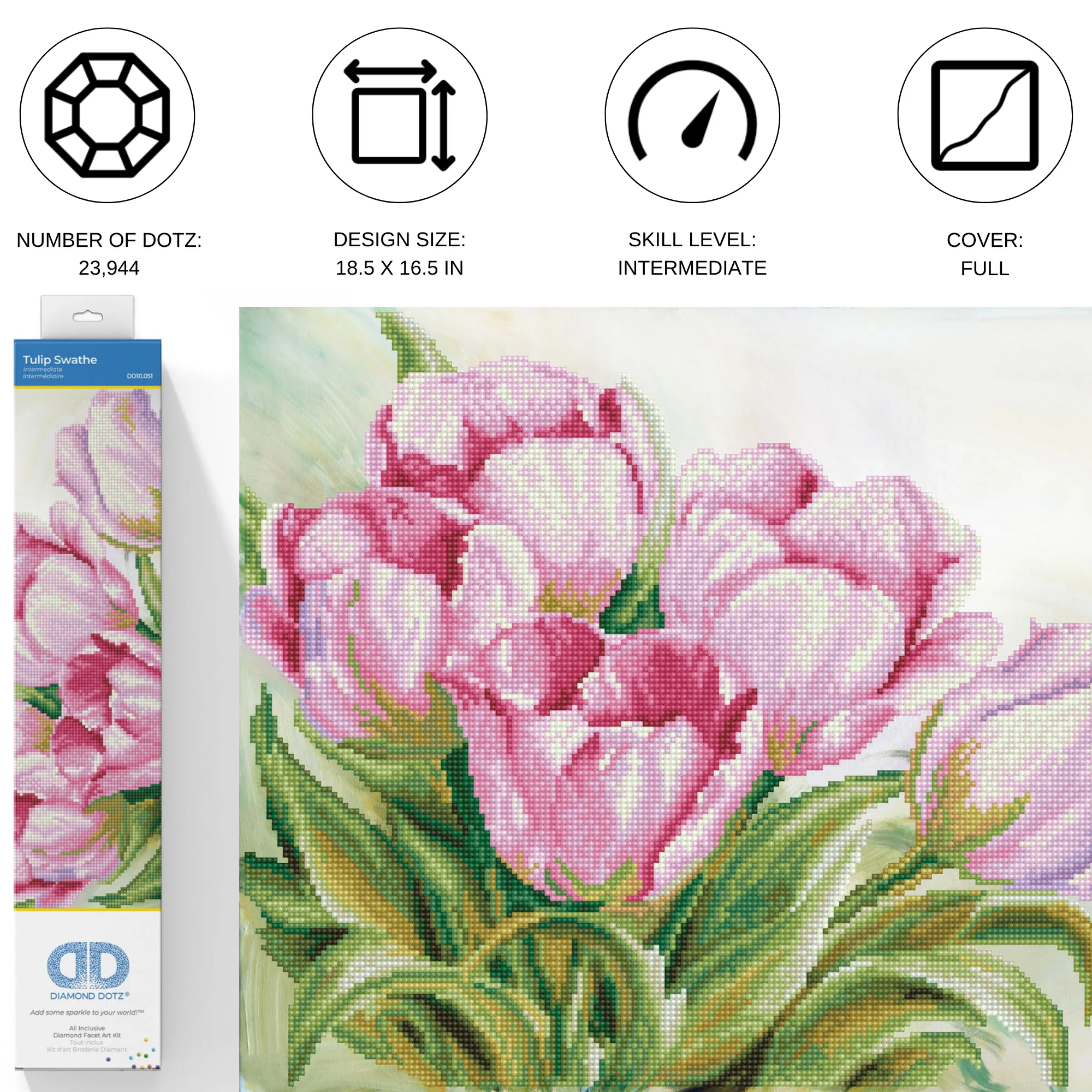 Diamond Dotz Tulip Swathe - 20.0" x 16.0" - Image 4