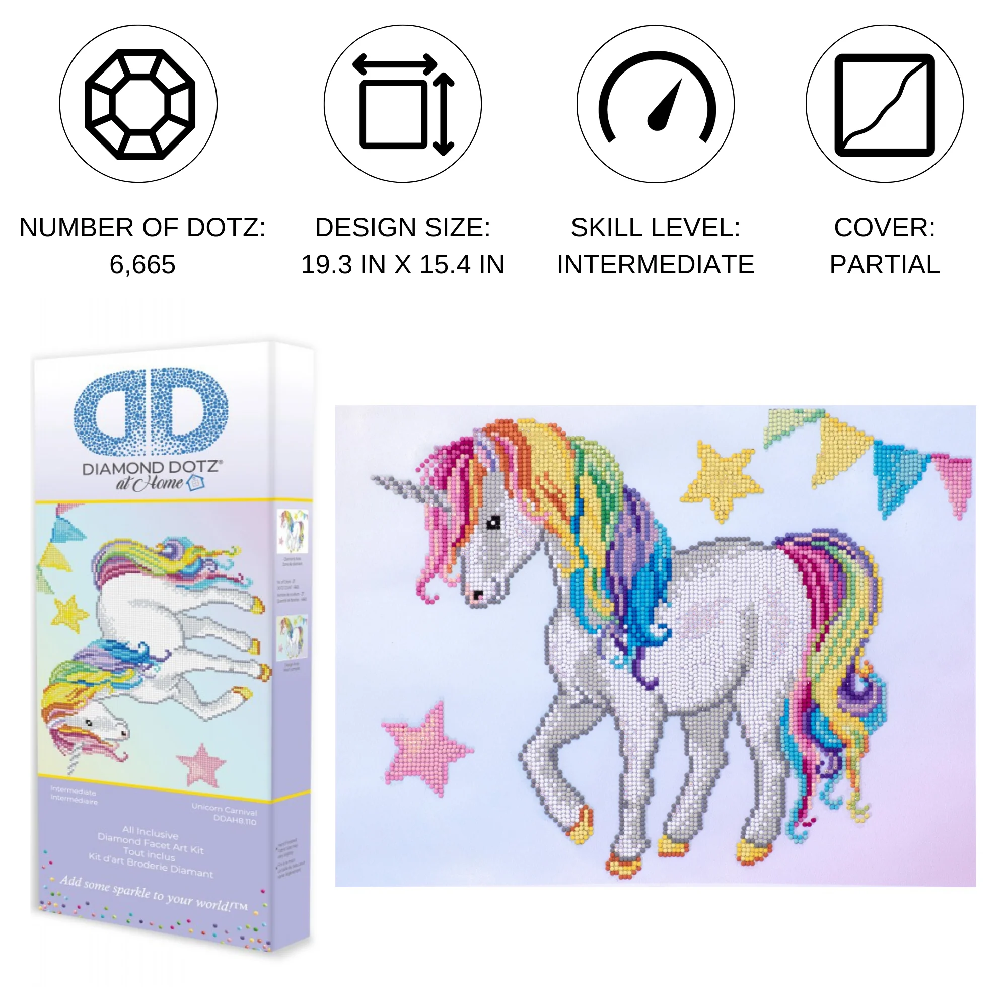 Diamond Dotz Unicorn Carnival - 16.1" x 12.2" - Image 3