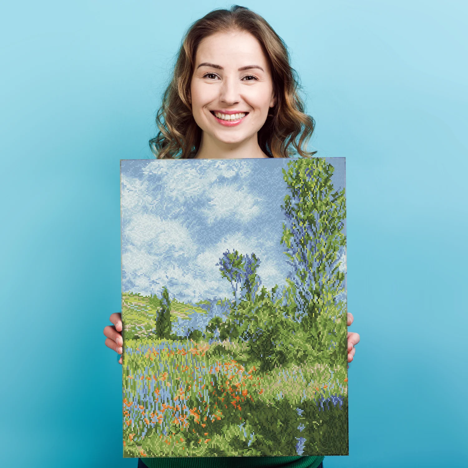 Diamond Dotz View of Vetheuil (apres Claude Monet) - 19.7" x 26.0" - Image 4