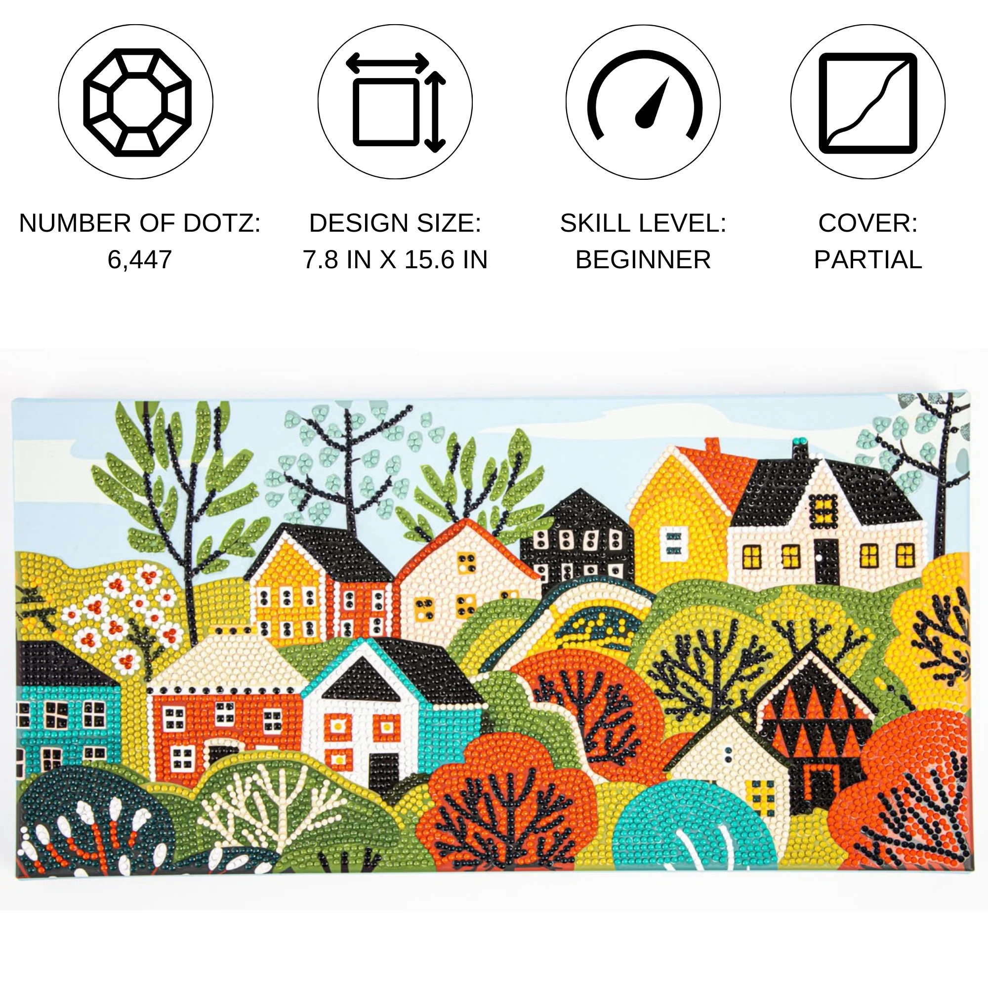 Diamond Dotz Decor Decorative Box Village Diamond Painting - 15.8" x 7.9" - Image 4
