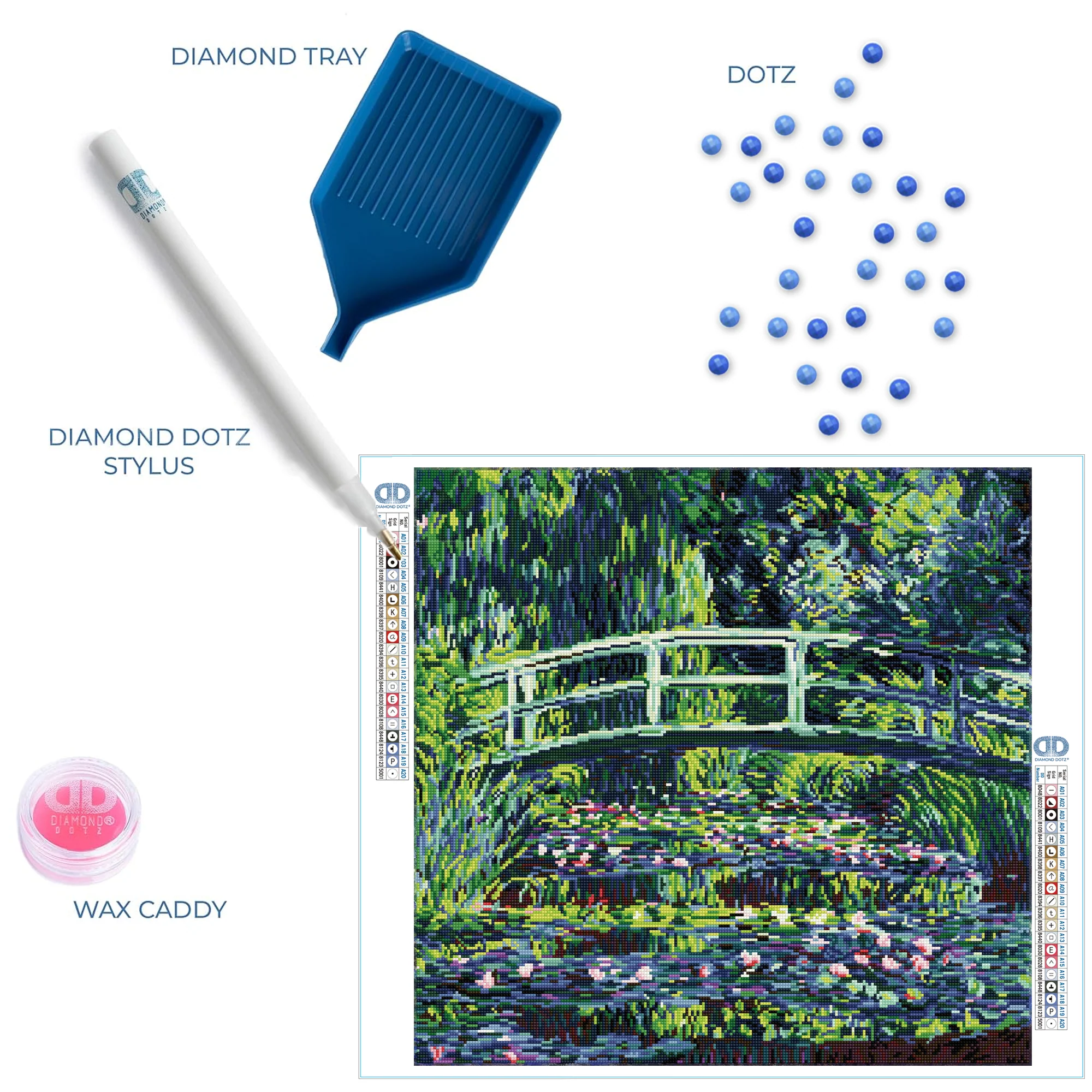 Diamond Dotz Water Lilies and Japanese Bridge - 23.2" x 22.4" - Image 5