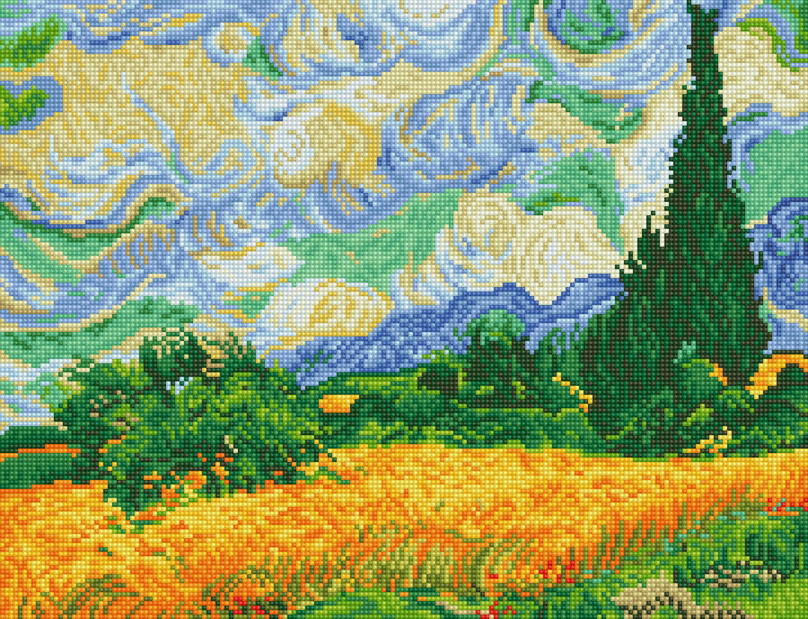 Diamond Dotz Wheat Fields (Van Gogh) - 20.1" x 15.4" - Image 2