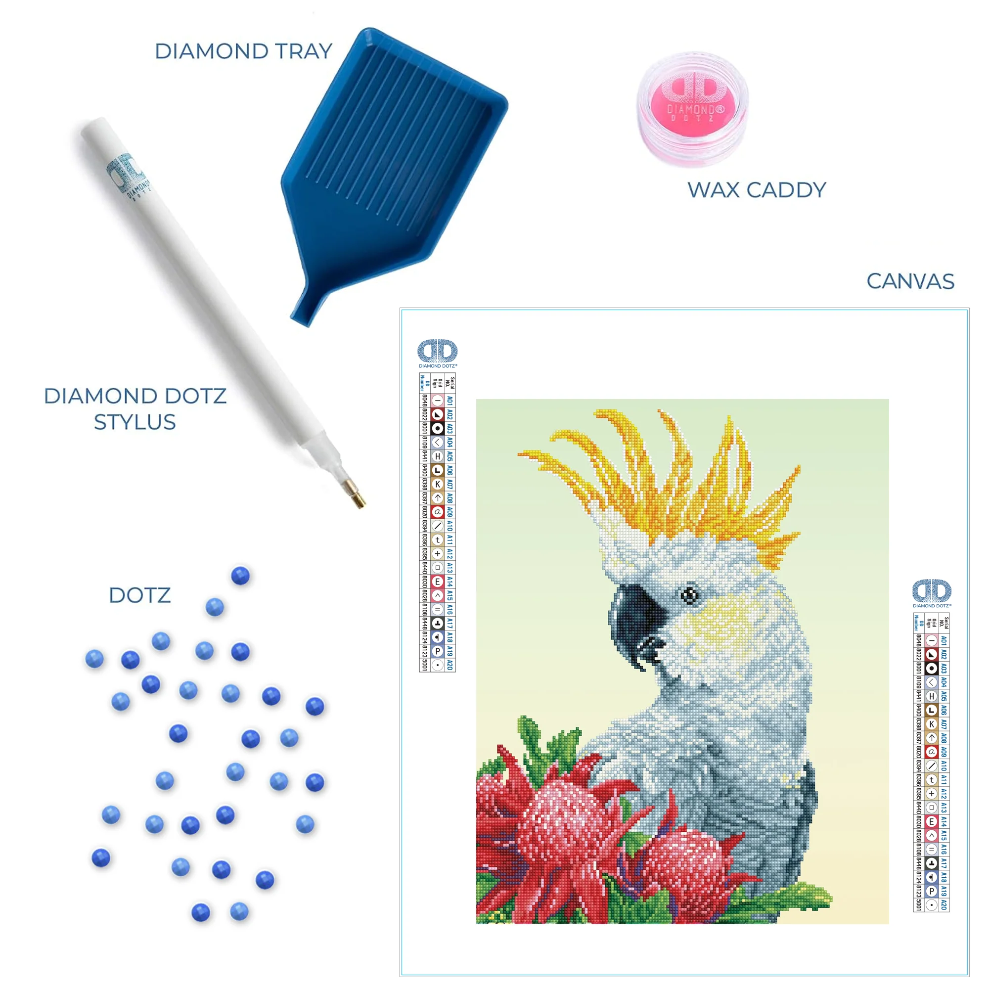 Diamond Dotz White Cockatoo & Waratahs - 16.1" x 20.1" - Image 5