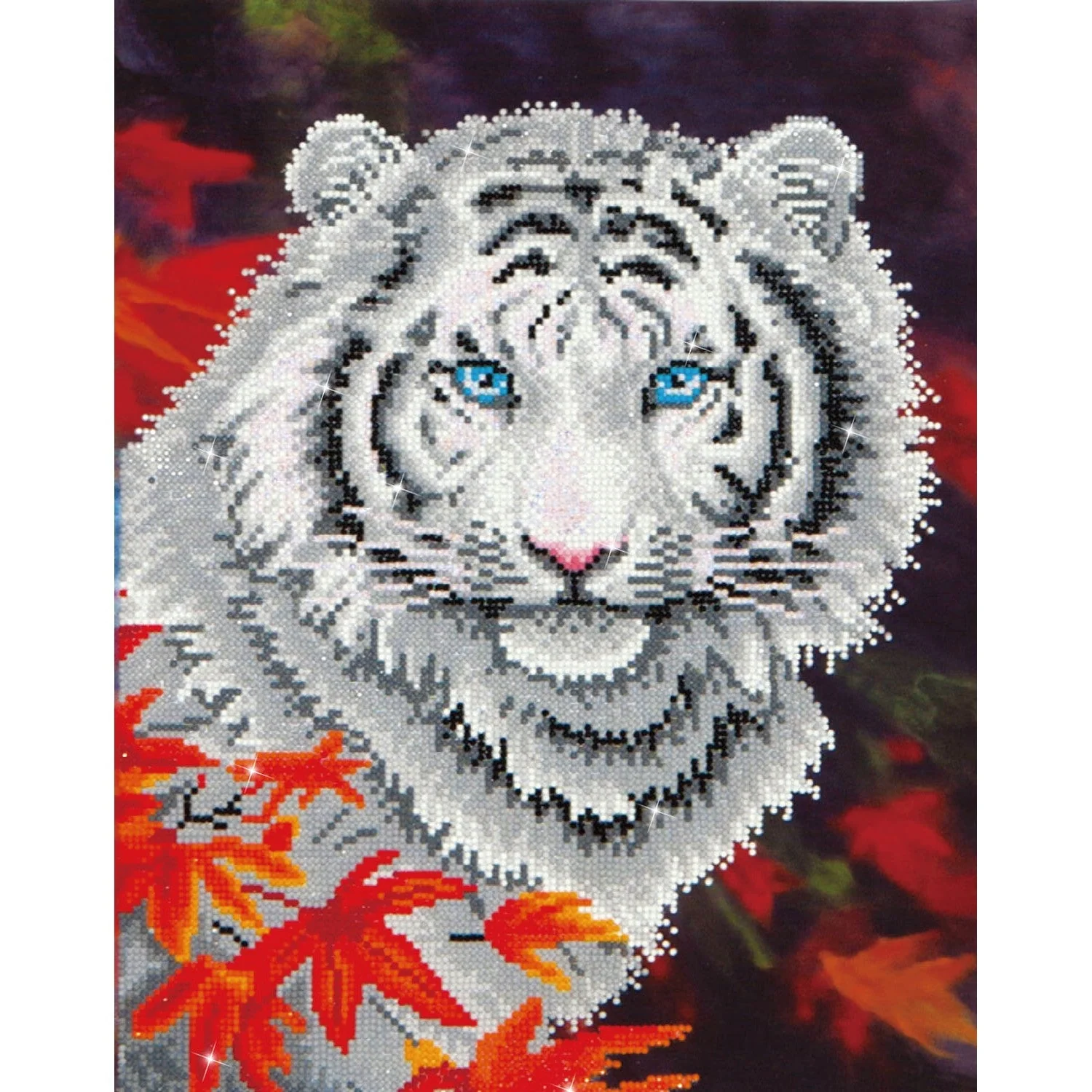 Diamond Dotz White Tiger in Autumn with Frame - 14.0" x 18.0" - Image 2