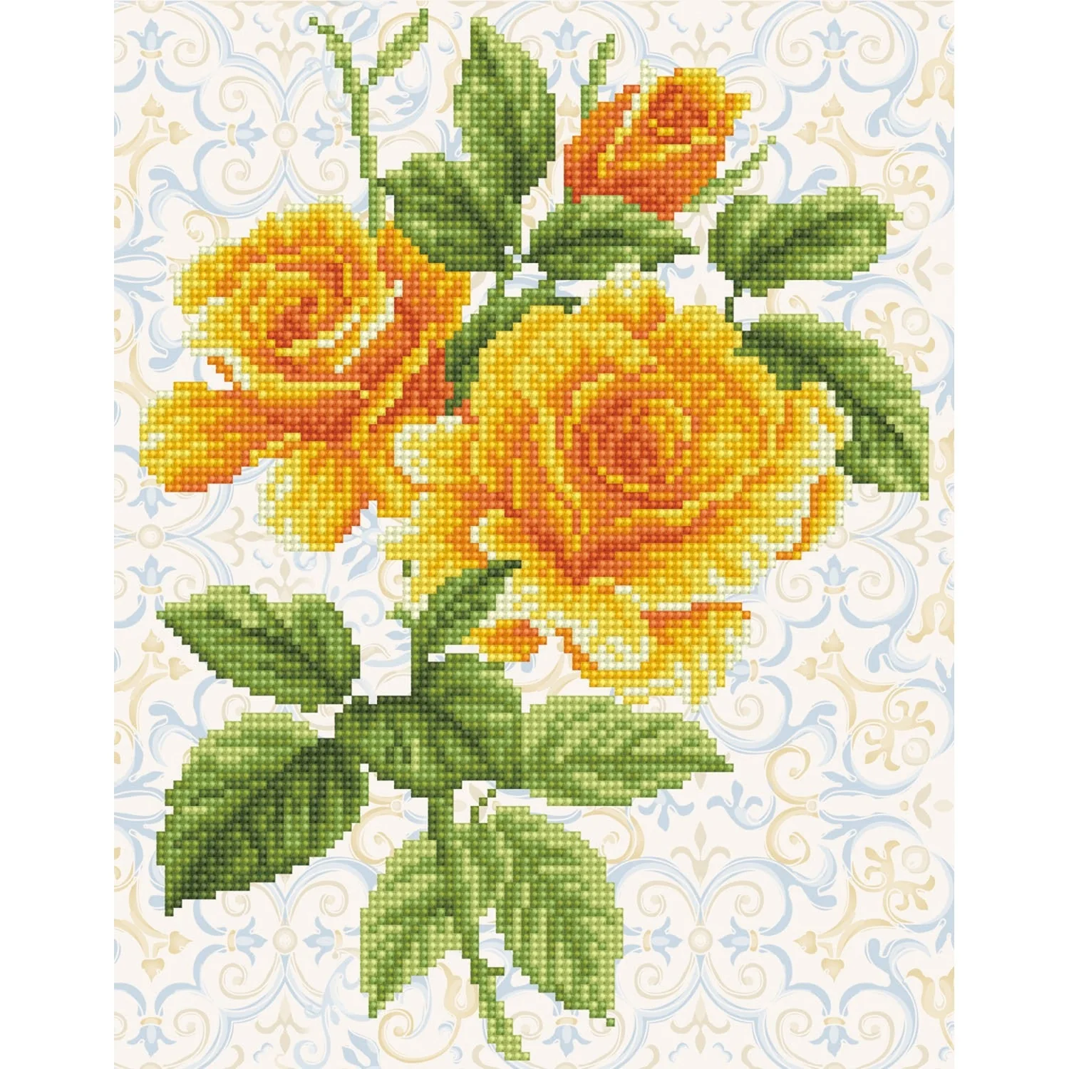 Diamond Dotz Yellow Rose Bouquet - 11.0" x 14.2"