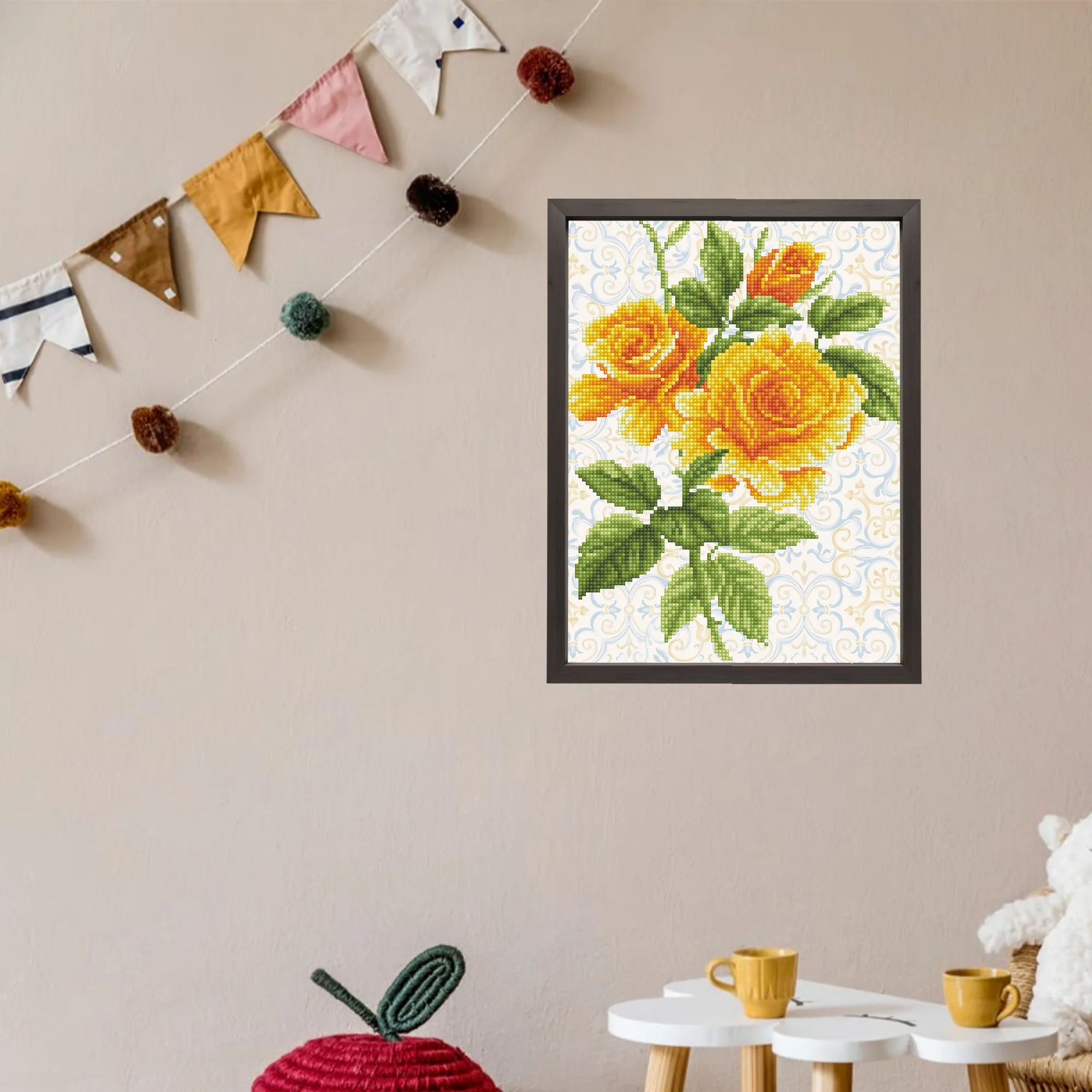 Diamond Dotz Yellow Rose Bouquet - 11.0" x 14.2" - Image 2