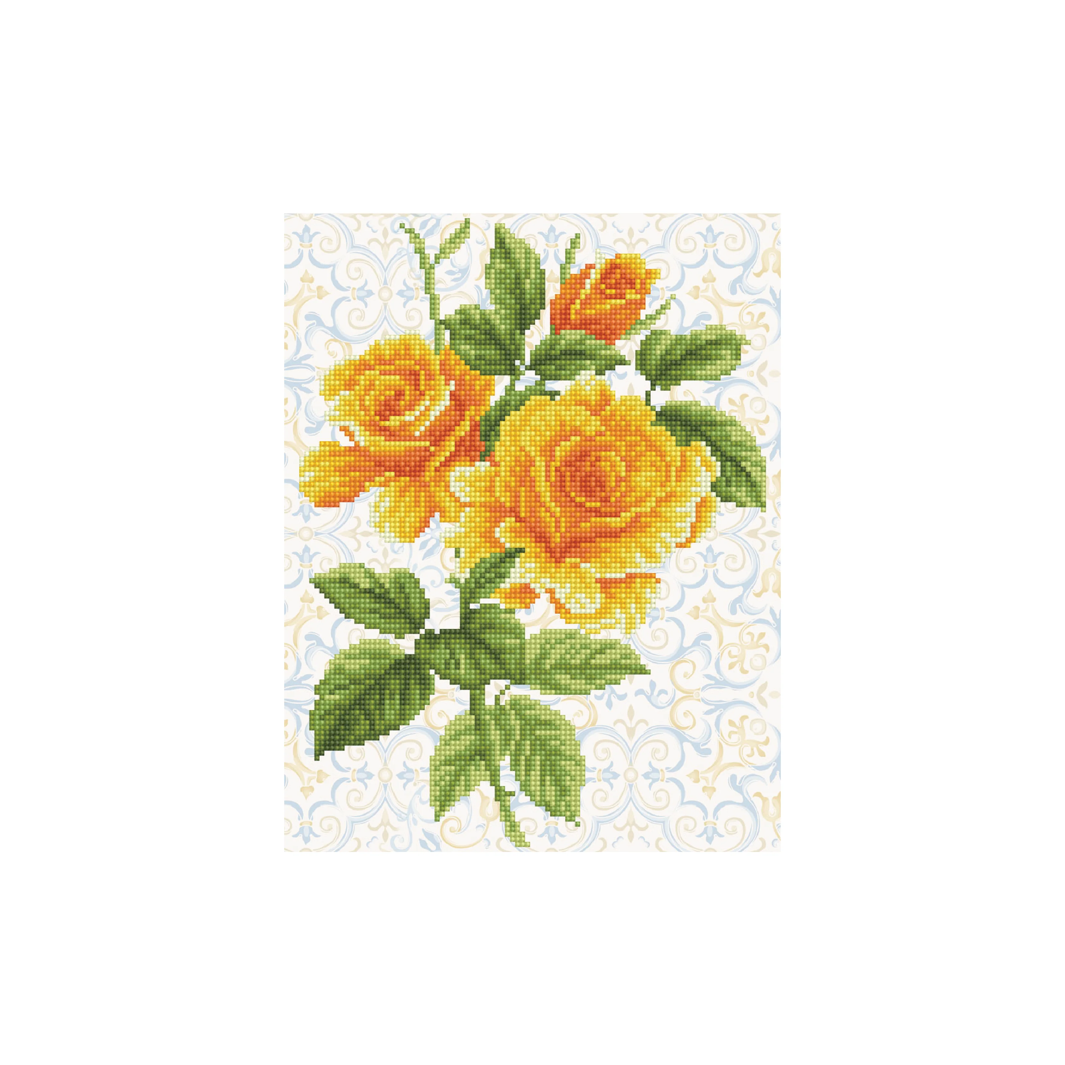 Diamond Dotz Yellow Rose Bouquet with Frame - 11.0" x 14.2" - Image 2