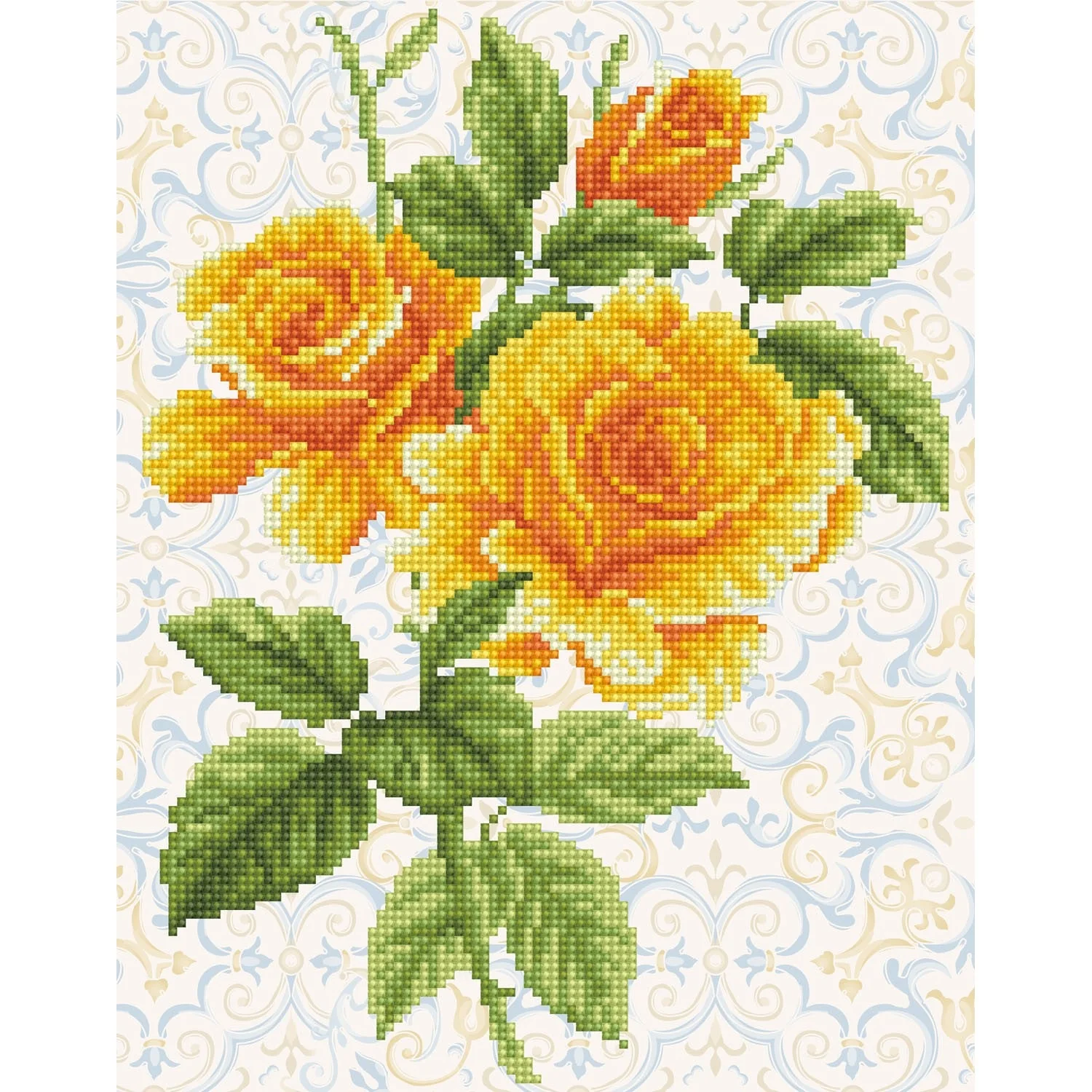 Diamond Dotz Yellow Rose Bouquet with Frame - 11.0" x 14.2" - Image 3